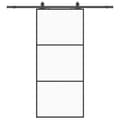 Pikkukuva 1 / 10: vidaXL Liukuovi asennustarvikkeilla musta 90x205 cm ESG lasi