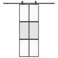 Pikkukuva 1 / 10: vidaXL liukuovi laitteistosarjalla musta 76x205 cm karkaistu lasi