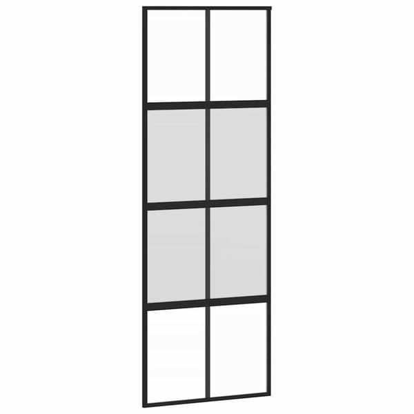 vidaXL liukuovi laitteistosarjalla musta 76x205 cm karkaistu lasi