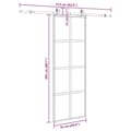Pikkukuva 10 / 10: vidaXL liukuovi laitteistosarjalla musta 76x205 cm karkaistu lasi