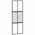 Miniatyrbillede 6 af 10: vidaXL skydedør med hardwaresæt 76x205 cm hærdet glas sort