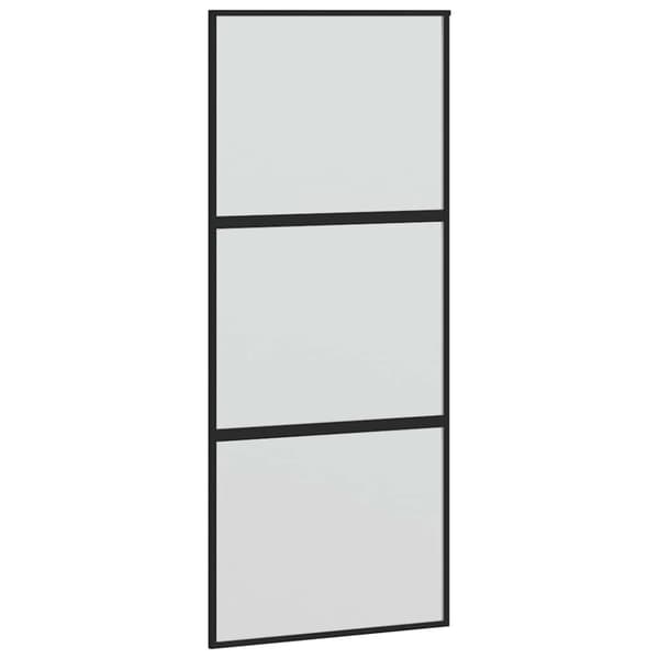 vidaXL liukuovi laitteistosarjalla musta 90x205 cm karkaistu lasi