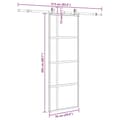 Miniatyrbillede 10 af 10: vidaXL skydedør med hardwaresæt 76x205 cm hærdet glas sort
