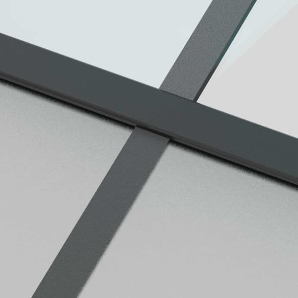 vidaXL skydedør med hardwaresæt 76x205 cm hærdet glas sort