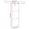 Miniatyrbillede 10 af 10: vidaXL skydedør med hardwaresæt 76x205 cm hærdet glas sort