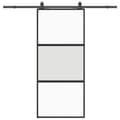 Miniatyrbillede 3 af 10: vidaXL skydedør med hardwaresæt 90x205 cm hærdet glas sort