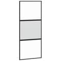 Miniatyrbillede 6 af 10: vidaXL skydedør med hardwaresæt 90x205 cm hærdet glas sort