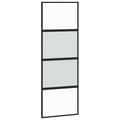 Miniatyrbild 6 av 10: vidaXL Skjutdörr med beslag svart 76x205 cm härdat glas
