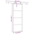 Miniatyrbild 10 av 10: vidaXL Skjutdörr med beslag svart 76x205 cm härdat glas