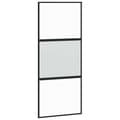 Miniatyrbild 6 av 10: vidaXL Skjutdörr med beslagssats svart 90x205 cm härdat glas