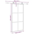 Miniatyrbild 10 av 10: vidaXL Skjutdörr med beslag svart 102,5x205 cm härdat glas