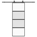 Miniatyrbild 3 av 10: vidaXL Skjutdörr med beslag svart 76x205 cm härdat glas