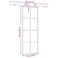 Miniatyrbilde 10 av 10: vidaXL Skyvedør med monteringssett svart 76x205 cm herdet glass