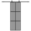 Miniatyrbild 3 av 10: vidaXL Skjutdörr med beslag svart 76x205 cm härdat glas