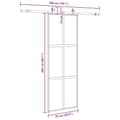 Miniatyrbild 10 av 10: vidaXL Skjutdörr med beslag svart 76x205 cm härdat glas