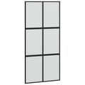 Miniatyrbild 6 av 10: vidaXL Skjutdörr med beslag svart 102,5x205 cm härdat glas