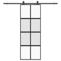 Miniatyrbild 1 av 10: vidaXL Skjutdörr med beslag svart 76x205 cm härdat glas