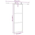 Miniatyrbilde 10 av 10: vidaXL Skyvedør med monteringssett svart 76x205 cm herdet glass