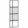Miniatyrbild 6 av 10: vidaXL Skjutdörr med beslag svart 76x205 cm härdat glas