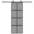 Miniatyrbilde 1 av 10: vidaXL Skyvedør med monteringssett svart 76x205 cm herdet glass