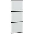 Miniatyrbild 6 av 10: vidaXL Skjutdörr med beslagssats svart 90x205 cm härdat glas