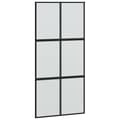 Miniatyrbild 6 av 10: vidaXL Skjutdörr med beslag svart 102,5x205 cm härdat glas
