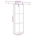 Miniatyrbilde 10 av 10: vidaXL Skyvedør med monteringssett svart 76x205 cm herdet glass