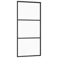 Miniatyrbild 6 av 10: vidaXL Skjutdörr med beslag svart 90x205 cm ESG-glas