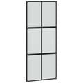 Miniatyrbild 6 av 10: vidaXL Skjutdörr med beslagssats svart 90x205 cm härdat glas