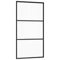 Miniatyrbild 6 av 10: vidaXL Skjutdörr med beslag svart 102x205 cm ESG-glas