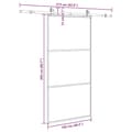 Miniatyrbild 10 av 10: vidaXL Skjutdörr med beslag svart 102x205 cm ESG-glas