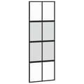 Miniatyrbild 6 av 10: vidaXL Skjutdörr med beslag svart 76x205 cm härdat glas