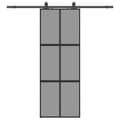 Miniatyrbild 2 av 2: Skjutdörr med beslag svart 76x205 cm härdat glas