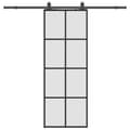 Miniatyrbild 2 av 2: Skjutdörr med beslag svart 76x205 cm ESG-glas