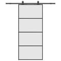 Miniatyrbild 2 av 2: Skjutdörr med beslag svart 90x205 cm ESG-glas