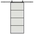 Miniatyrbild 2 av 2: Skjutdörr med beslag svart 90x205 cm ESG-glas