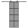 Miniatyrbild 2 av 2: Skjutdörr med beslag svart 76x205 cm härdat glas