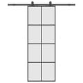 Miniatyrbild 2 av 2: Skjutdörr med beslag svart 76x205 cm ESG-glas