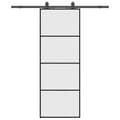 Miniatyrbild 2 av 2: Skjutdörr med beslag svart 76x205 cm ESG-glas