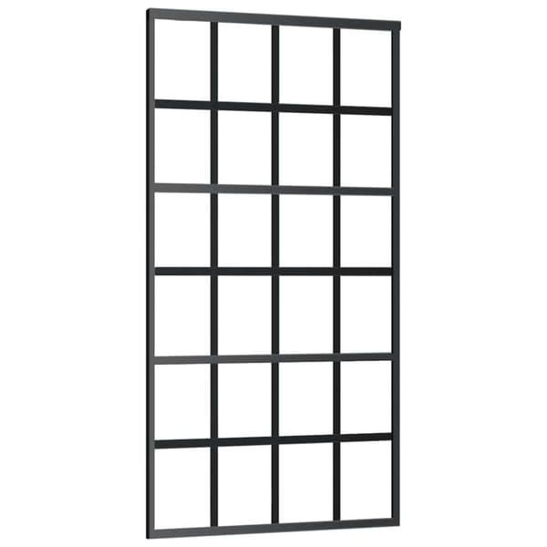 vidaXL Skjutdörr med beslag svart 102x205 cm ESG-glas