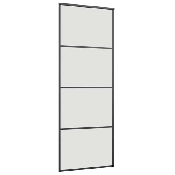 vidaXL Liukuovi asennustarvikkeilla musta 76x205 cm ESG lasi