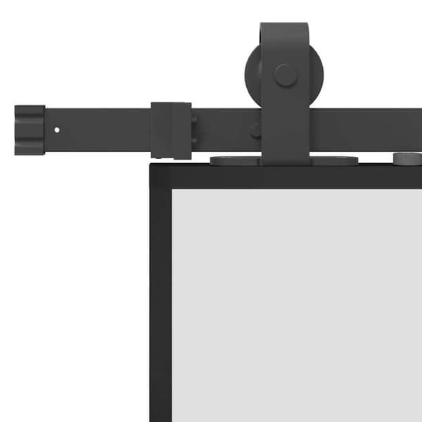 vidaXL Liukuovi asennustarvikkeilla musta 76x205 cm ESG lasi