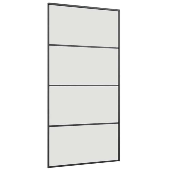 vidaXL Skjutdörr med beslag svart 102,5x205 cm ESG-glas