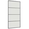 Miniatyrbild 6 av 10: vidaXL Skjutdörr med beslag svart 102,5x205 cm ESG-glas