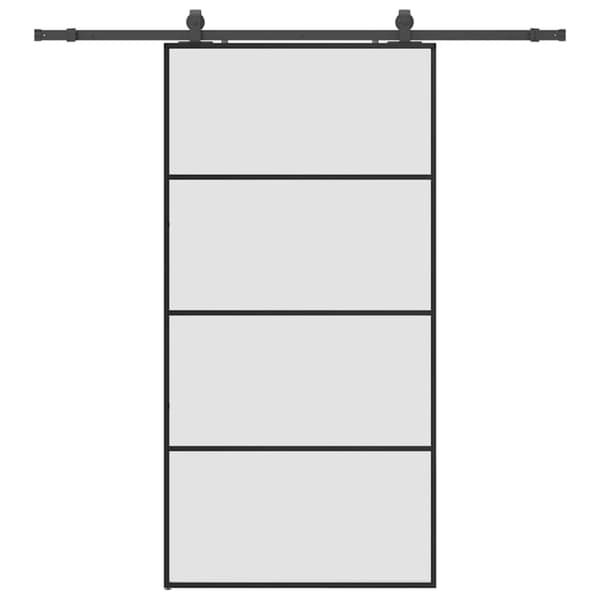 vidaXL Skyvedør med monteringssett svart 102,5x205 cm ESG-glass