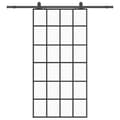 Miniatyrbillede 1 af 10: vidaXL skydedør med hardwaresæt 102x205 cm ESG glas sort