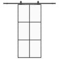 Miniatyrbillede 3 af 10: vidaXL skydedør med hardwaresæt 90x205 cm ESG glas sort