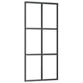 Miniatyrbillede 6 af 10: vidaXL skydedør med hardwaresæt 90x205 cm ESG glas sort