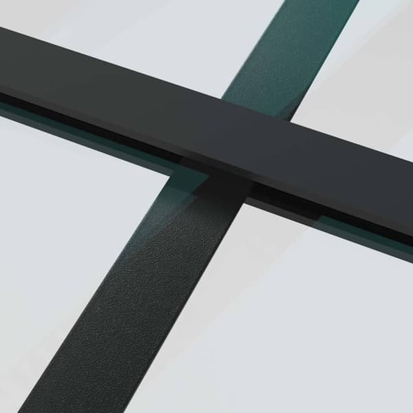vidaXL skydedør med hardwaresæt 90x205 cm ESG glas sort