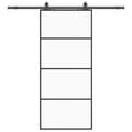 Miniatyrbillede 3 af 10: vidaXL skydedør med hardwaresæt 90x205 cm ESG glas sort